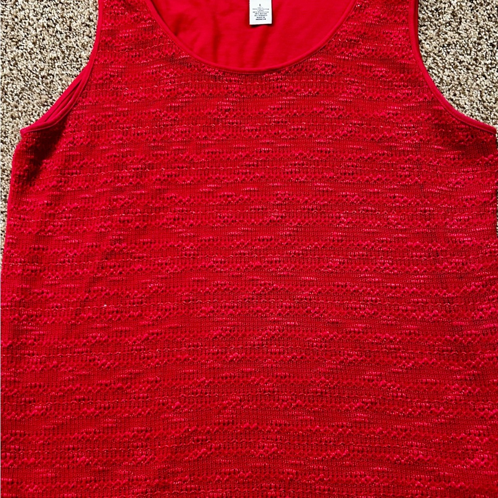 Ruby Rd. Red Sleeveless Tank Top